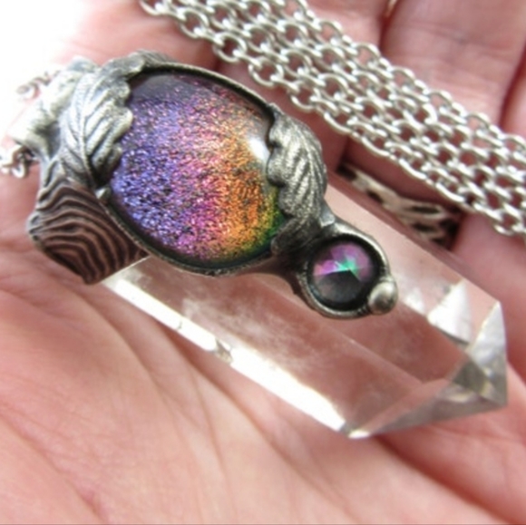 Quartz & Dichroic Glass Pendant - Picture 3 of 3